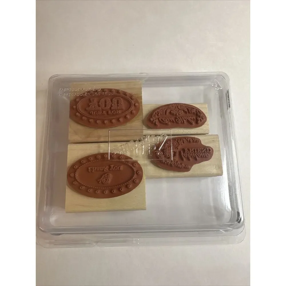 Stampin’ Up Oval All set of 4 rubber stamps‎ Thank You, Best Wishes, Friend